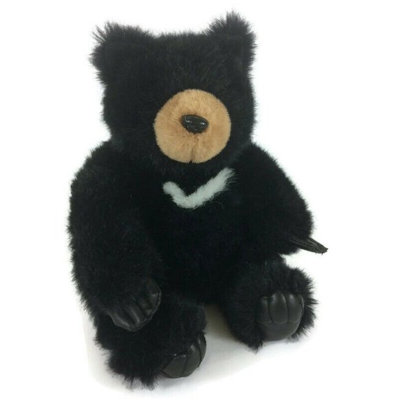 Wildlife Artists Black Bear Plush 11" Vinyl Paws Stuffed Animal Realistic Toy - Picture 2 of 12